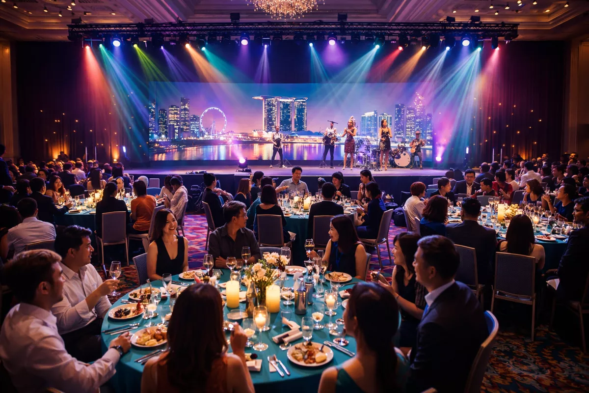 Corporate Dinner and Dance party with colleagues celebrating